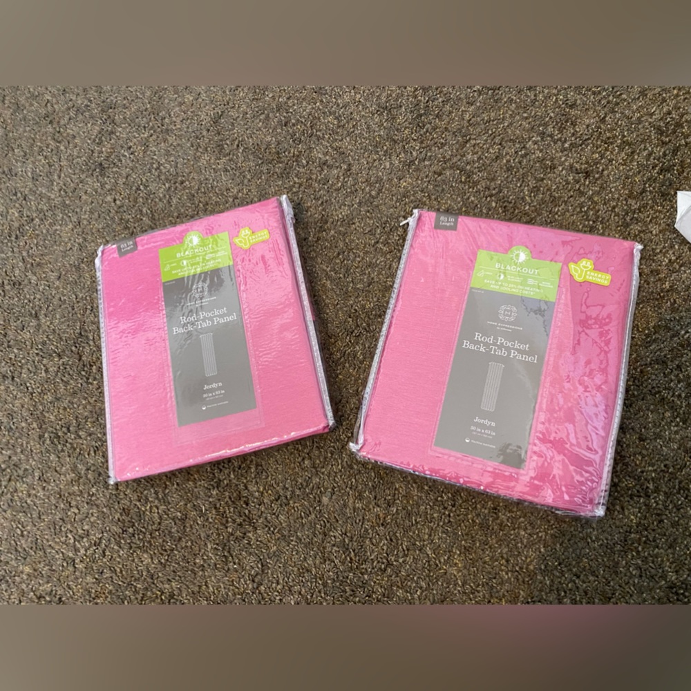 Pink black window panel (curtains)